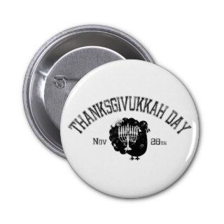 Distressed Thanksgivukkah Day Turkey Menorah Pinback Button
