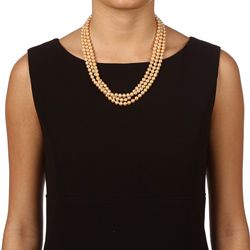 DaVonna Golden FW Pearl 64 inch Endless Necklace (6.5 7 mm) DaVonna Pearl Necklaces