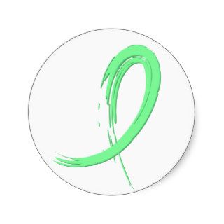 Celiac Disease Light Green Ribbon A4 Stickers