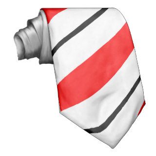 Red, White, Black Striped Tie