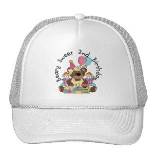 Beary Sweet 2nd Birthday T shirts and Gifts Mesh Hats