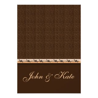 Burlap and Barbed Wire Western Wedding Invitation