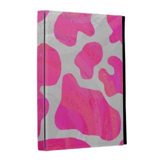 Cow Hot Pink and White Print iPad Folio Covers