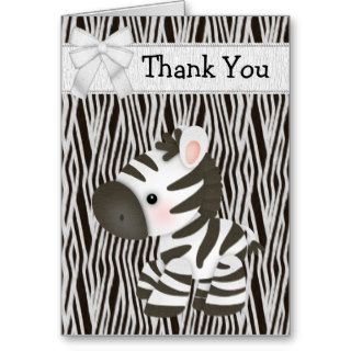 Cute Zebra & Cupcake (inside) Thank You Card