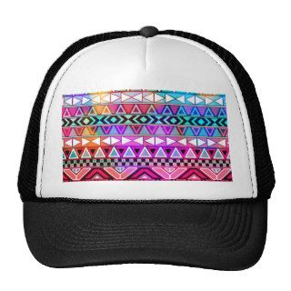Pink Purple Bright Andes Abstract Aztec Pattern Trucker Hat