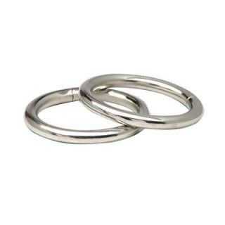 Lehigh 200 lb. x 3/16 in. x 1 1/2 in. Nickel Plated Welded Steel Rings (2 Pack) 7065S 12