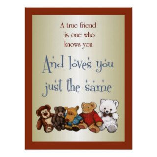 True Friendship Teddy Bears, Stuffed Toys Art Poster