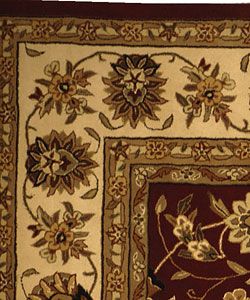 Handmade Isfahan Burgundy/ Ivory Wool and Silk Rug (9'6 x 13'6) Safavieh 7x9   10x14 Rugs