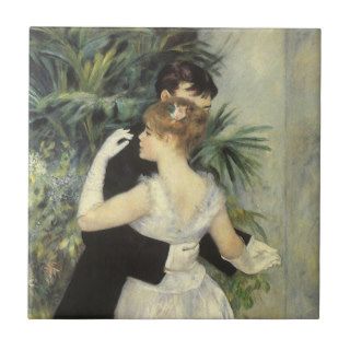 City Dance by Renoir, Vintage Impressionism Art Ceramic Tiles