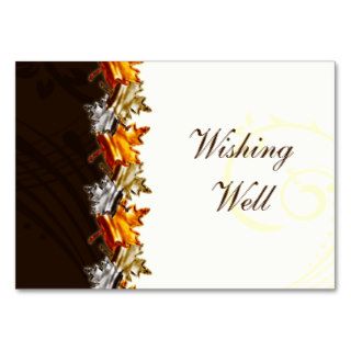 brown fall wedding wishing well cards business card template
