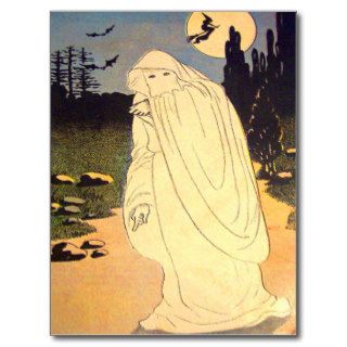 Ghost Witch Bat Moon Spirit Postcards