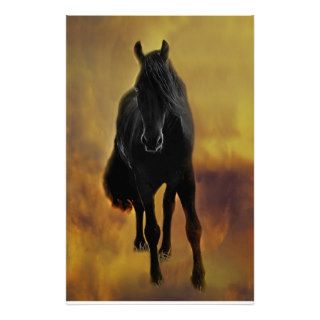 Black Horse Silhouette Customized Stationery