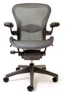 Aeron Chair by Herman Miller   Highly Adjustable   Graphite Frame   Lumbar Pad   Lead Classic (Large)   Adjustable Home Desk Chairs