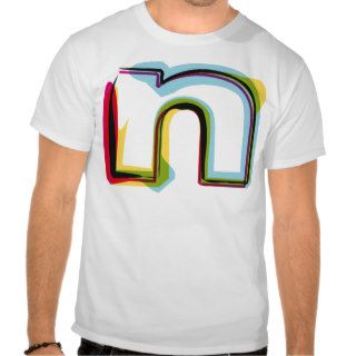 Abstract and colorful letter n t shirt