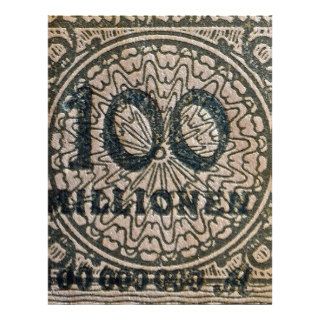1923 Ten Million Mark German Stamp Letterhead Design