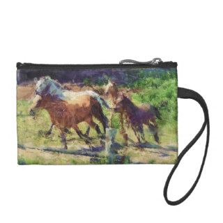 Cantering Mustangs Horse Herd Equine lover's Purse Change Purses