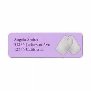 Purple Dog tags Custom Return Address Label