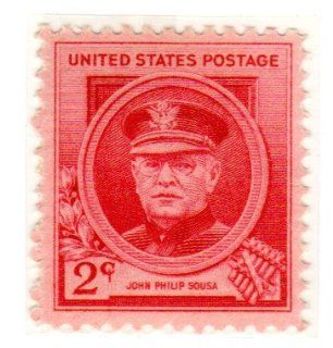 Postage Stamps United States. One Single 2 Cents Rose Carmine, Famous American Issues, Composers, John Philip Sousa, Stamp Dated 1940, Scott #880. 