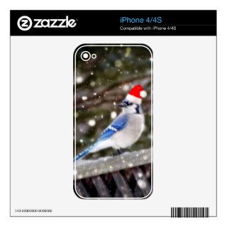 Santa Blue Jay Skin For The iPhone 4S