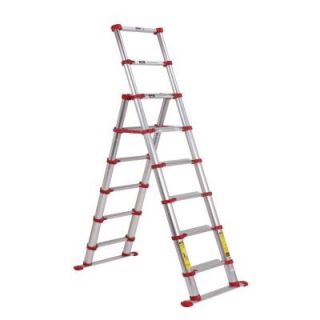Xtend & Climb 7.5 ft. Telescoping Aluminum Step Ladder with 300 lb. Load Capacity Type 1A Duty Rating SL675