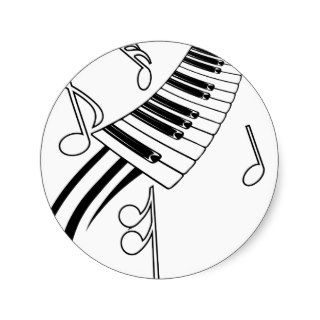 MUSICAL NOTES PIANO KEYBOARD TATTOO GRAPHICS STICKER