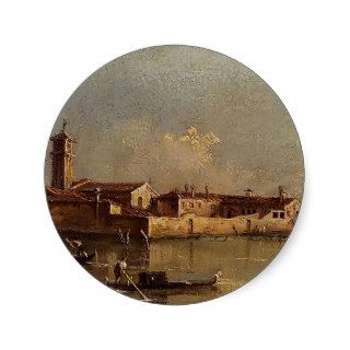 View of the Island by Francesco Guardi Round Sticker