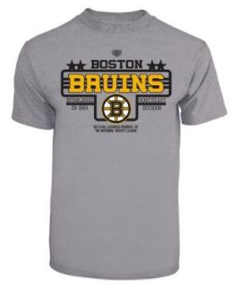NHL Men's Boston Bruins Sharpe T Shirt By Old Time Hockey (STEEL, SMALL)  Sports Fan T Shirts  Clothing