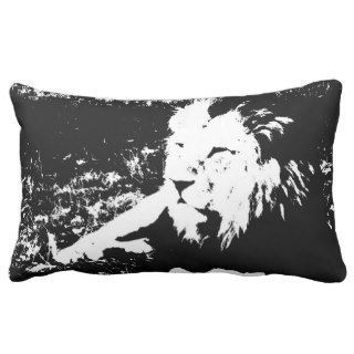Lion in Black and White Pillows