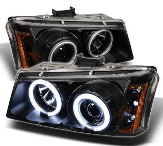 Chevy Silverado 1500/2500/3500 03 06 / Chevy Silverado 1500HD 03 07 / Chevy Silverado 2500HD 03 06 / Chevy Avalanche 02 06 CCFL LED (Replaceable LEDs) Projector Headlights   Black Automotive