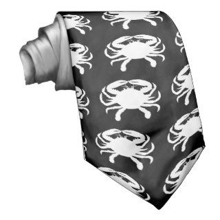 Black and White Crab Custom Tie