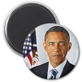 Fractal Art, Official Portrait Barack Obama Fridge Magnet
