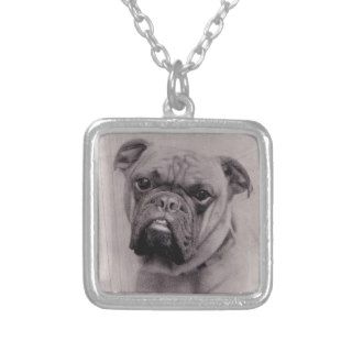 Vintage Bulldog Face Photograph Custom Necklace