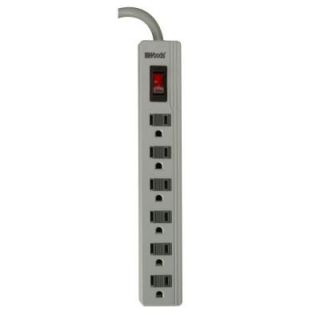 Woods Electronics 6 Outlet 250 Joule Surge Protector with Sliding Safety Covers and Circuit Breaker 2 ft. Power Cord   Gray 0414508801