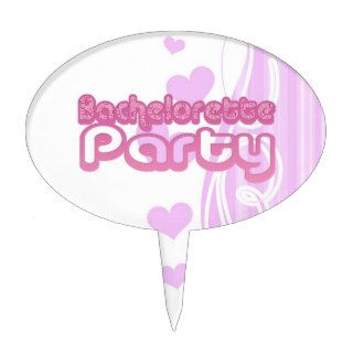 pink purple bachelorette wedding bridal party fun cake toppers