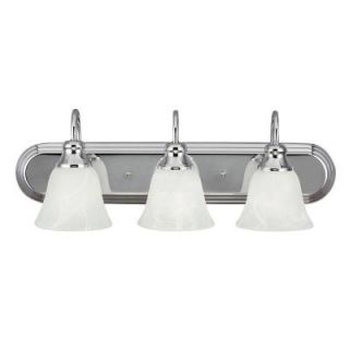 Sea Gull Lighting 3 Light Chrome Wall/Bath Fixture with Alabaster Glass Shades 44941 05