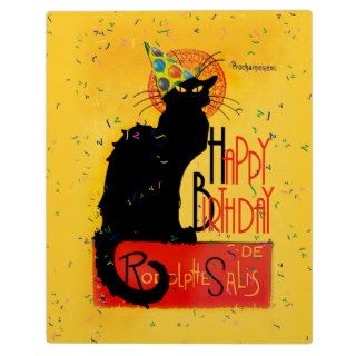 Le Chat Noir   Happy Birthday Greetings Plaques