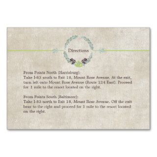 Birch Wood Wreath Wedding Information Card Business Card Templates
