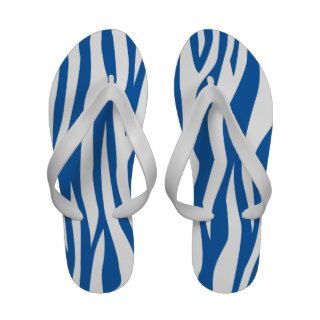 Denim Blue Zebra Print Flip Flops