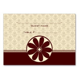 Elegant Scarlet Damask Wedding Seating Card Business Card