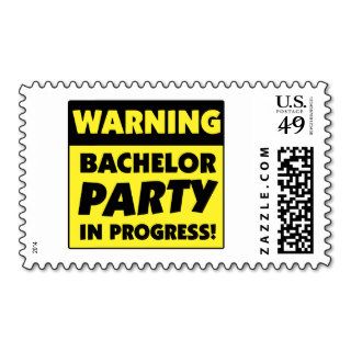 Warning Bachelor Party In Progress Stamp