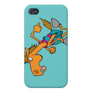 funny horse racer running horse cartoon covers for iPhone 4