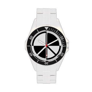 Peace Symbol Black And White Wristwatch