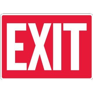SmartSign Plastic Sign, Legend "Exit", 7" high x 10" wide, White on Red Industrial Warning Signs