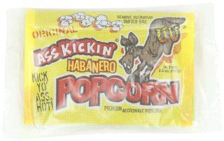 Ass Kickin' Habenero Popcorn, 3.5 Ounce Bags (Pack of 12)  Microwave Popcorn  Grocery & Gourmet Food