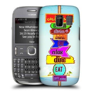 Head Case Designs Food Beach Signs Hard Back Case Cover for Nokia Asha 302 Cell Phones & Accessories