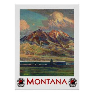 Montana ~ Vintage Northern Pacific Railroad Travel Posters