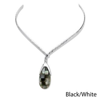 Angelina D'Andrea Mother of Pearl Drop Pendant Palm Beach Jewelry Gemstone Necklaces