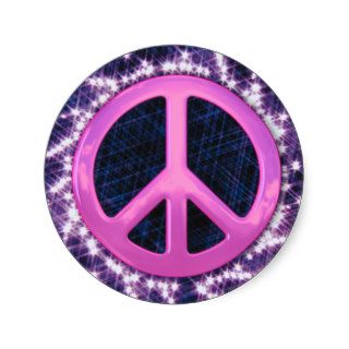 Sparkler Pink Peace Sign Sticker