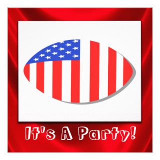 All American Football Patriotic Party Invitation