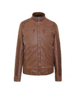 Tom's Ware Mens Highest Quality Zip Up PU Leather Rider Jacket at  Mens Clothing store Leather Outerwear Jackets